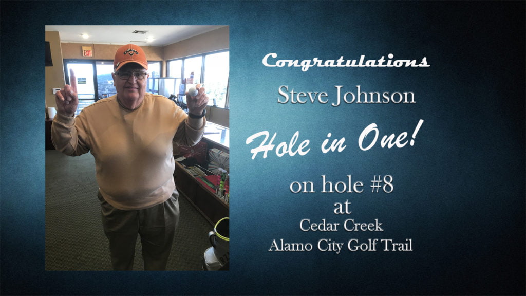 Steve Johnson Alamo City Golf Trail Hole in One