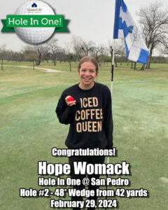 Hope Womack hole In One