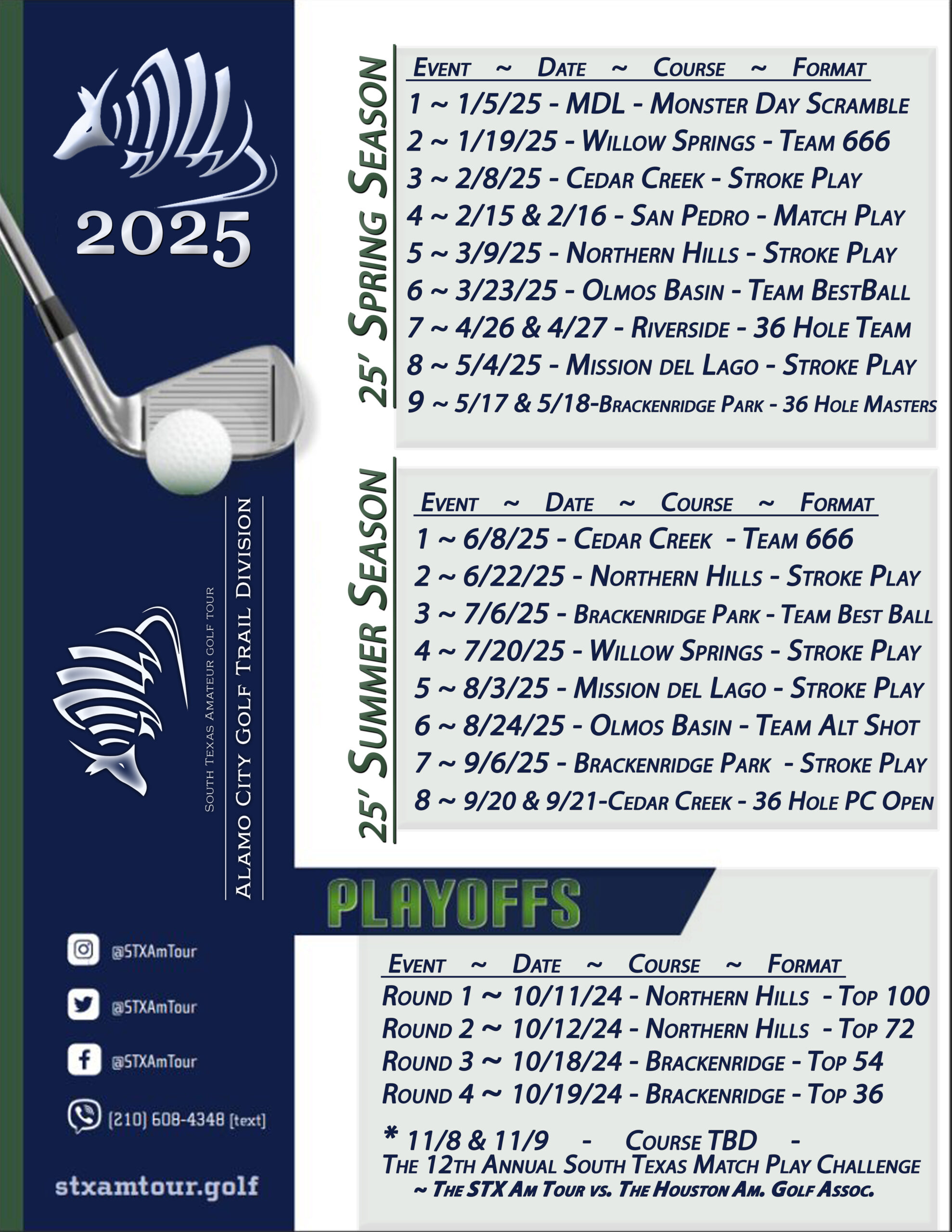 Competitive Golf South Texas Amateur Tour Series 2025 Schedule