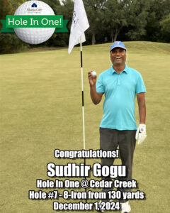 Sudhir Gogu Hole In One