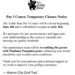 Teddy Bear Par 3 - Temporary Closure